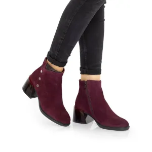 Botine dama din piele naturala, Leofex - 568-1 Visiniu velur