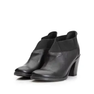 Botine dama din piele naturala,Leofex - 9105 negru box