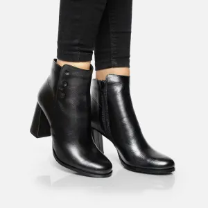 Botine damă elegante din piele naturală, Leofex - 346 Blue Box