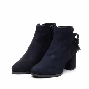 Botine dama elegante din piele naturala Leofex - 563 Blue velur