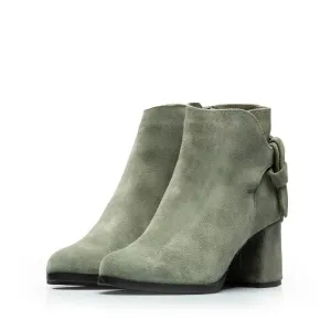 Botine dama elegante din piele naturala Leofex - 563 Gri velur