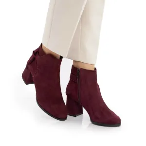 Botine dama elegante din piele naturala Leofex - 563 Mov Velur