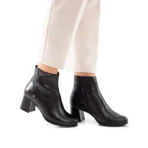 Botine elegante dama din piele naturala - 568 Negru Box