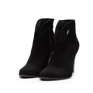 Botine elegante dama din piele naturala - 6227 Negru Velur