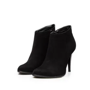 Botine elegante damă din piele naturală - 9227 Negru velur