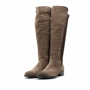 Cizme dama din piele naturala - 099 taupe velur