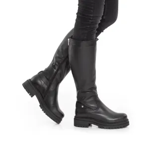 Cizme dama din piele naturala, Leofex - 047 C Negru box