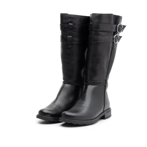 Cizme damă din piele naturală, Leofex - 337 Negru Box