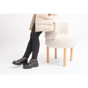 Cizme dama din piele naturala strech box, Leofex - 440 Negru box strech