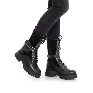 Cizme scurte dama din piele naturala, Leofex - 340 Negru box  velur