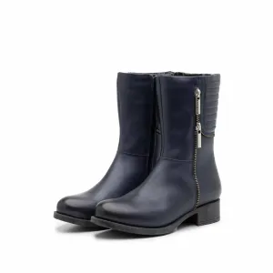 Cizme scurte dama din piele naturala, Leofex - 464 Blue box