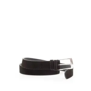 Curea barbati din piele intoarsa - Negru velur 3,5 cm