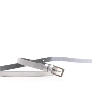 Curea dama din piele naturala - Argintiu 1.5 cm