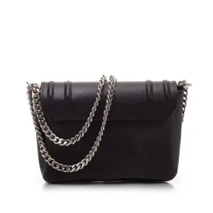 Geantă damă din piele naturală, Leofex - 4018 Negru Box