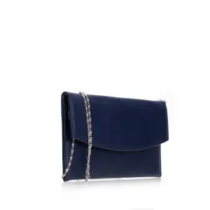Geantă plic elegantă din piele naturală pentru damă -  4015 Bleumarin Box