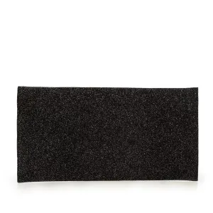Geantă plic slim damă din piele naturală, Leofex - 4015 Negru cu sclipici