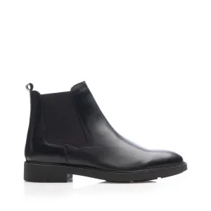 Ghete bărbați din piele naturală, Leofex - 501-1  Negru Box