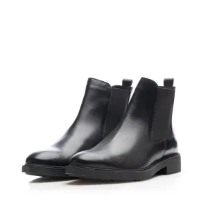 Ghete bărbați din piele naturală, Leofex - 501-1  Negru Box