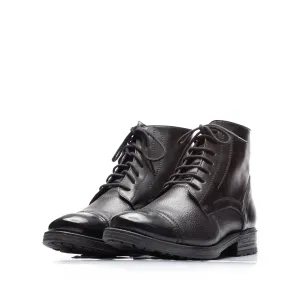 Ghete bărbați din piele naturală, Leofex - 707 Negru Box Lac