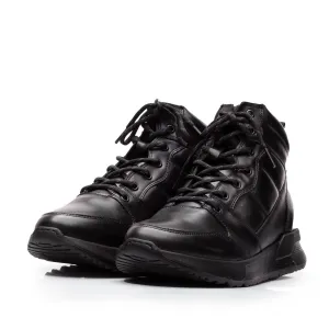 Ghete bărbați din piele naturală, Leofex - 731 Negru Box