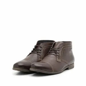 Ghete bărbați din piele naturală, Leofex -870 Maro Box