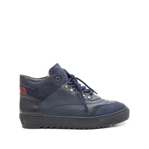 Ghete bărbați din piele naturală, Leofex -  906 Blue Box Velur