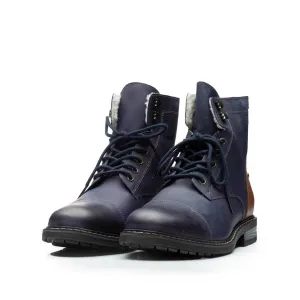 Ghete bărbați din piele naturală, Leofex - 956 Blue Box