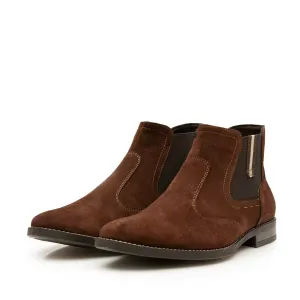 Ghete casual barbati din piele naturala Leofex - 981 Maro Velur