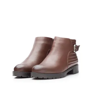 Ghete casual dama din piele naturala - 440 Maro