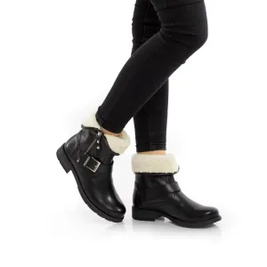 Ghete dama casual din piele naturala - 462 Negru Box