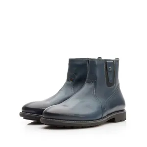 Ghete casual din piele naturala pentru barbati - 859 blue box