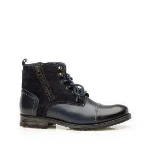 Ghete casual din piele naturala pentru barbati - 860  Blue box velur