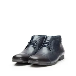 Ghete casual din piele naturala pentru barbati - 870* blue