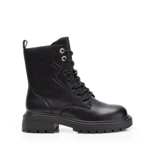 Ghete damă casual din piele naturală, Pass Colection  - 4505 Negru Box
