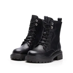 Ghete damă casual din piele naturală, Pass Colection  - 4505 Negru Box