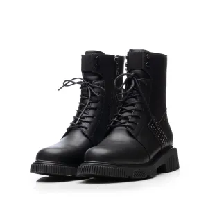 Ghete damă casual din piele naturală, Pass Colection  - 4507 Negru Box