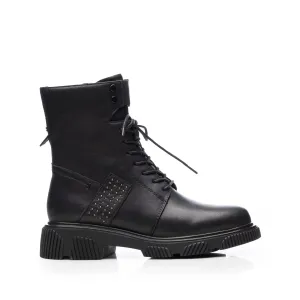 Ghete damă casual din piele naturală, Pass Colection  - 4507 Negru Box