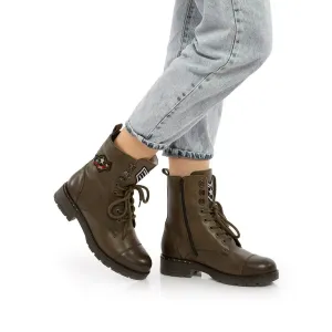 Ghete dama casual-military din piele naturala - 505 Verde Box
