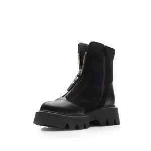 Ghete damă din piele naturală, Leofex - 022 Negru velur box