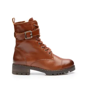 Ghete dama din piele naturala, Leofex  - 079 cognac