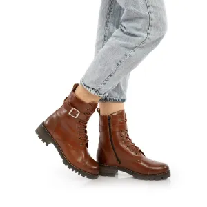 Ghete dama din piele naturala, Leofex  - 079 cognac