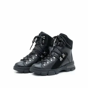 Ghete dama din piele naturala, Leofex - 272 Negru  box