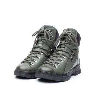 Ghete dama din piele naturala, Leofex - 272 Verde  box
