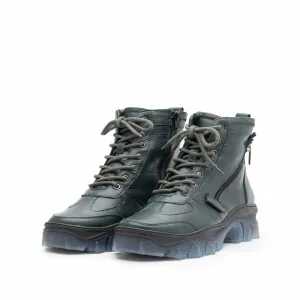 Ghete dama din piele naturala, Leofex - 273 Verde Box