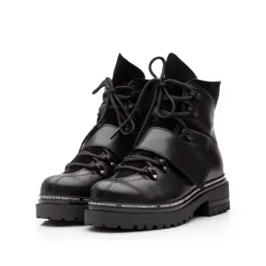 Ghete dama din piele naturala, Leofex -  278 Negru Box Velur