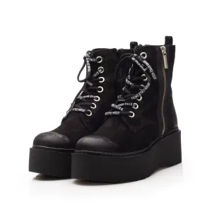 Ghete dama din piele naturala, Leofex -  327-1 Negru velur