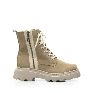 Ghete dama din piele naturala, Leofex -  327 Crem velur