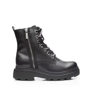 Ghete dama din piele naturala, Leofex -  327 Negru box