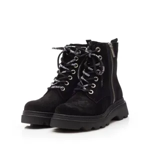 Ghete dama din piele naturala, Leofex -  327 Negru velur