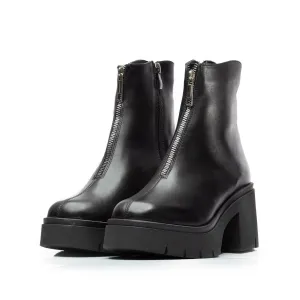 Ghete damă din piele naturală, Leofex - 414 Negru Box